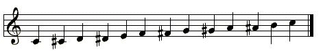 Ascending chromatic scale