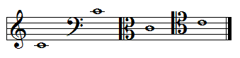 Ettstrukna c i olika klaver