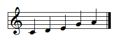 Pentatonic major scale on C