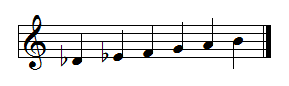 Whole-tone scale on D flat